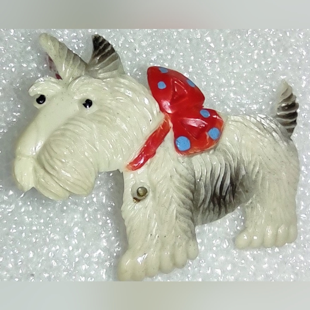 Vintage Scottish Terrier Dog Celluloid Pin